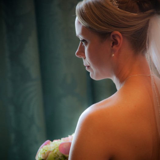 Bride at Daniel Stowe Botanical Garden in Belmont NC