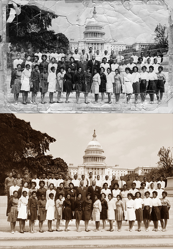 Restoration of Large Water-Damaged Image